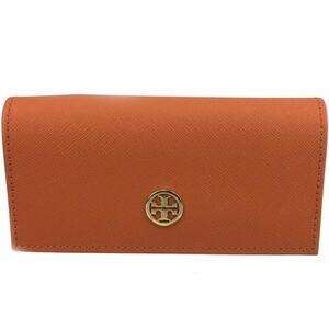 Tory Burch Orange Gold Logo Sunglass Eyeglasses Case